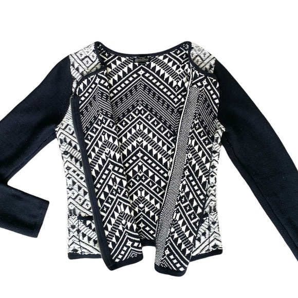 LUCKY BRAND | Knit Aztec Moto Sweater Jacket - Picture 2 of 8
